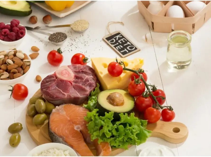 a plate of food on a table- keto diet